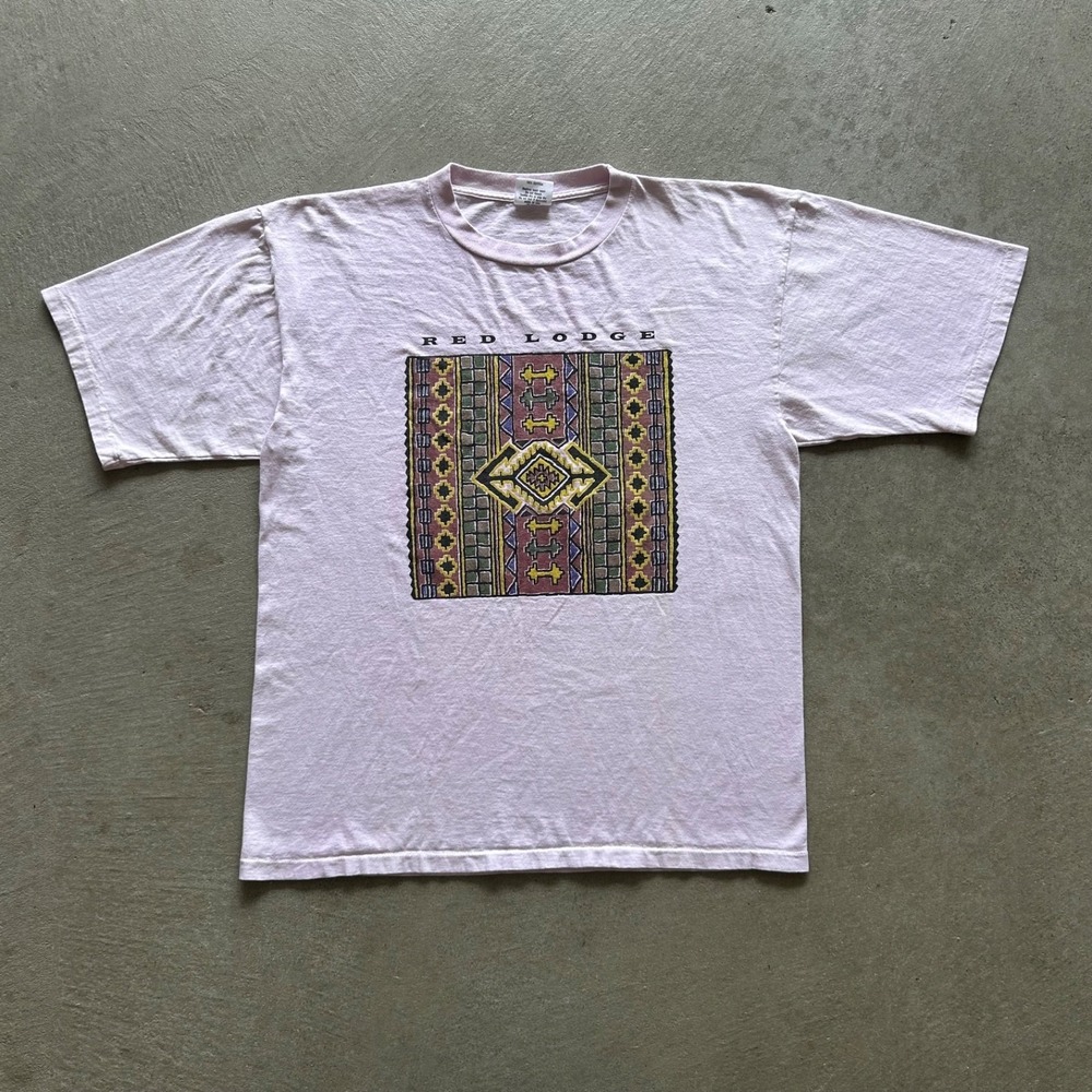 Vintage 90s Red Lodge Shirt Size Large‎ Pink Montana Hiking Outdoor Gorp